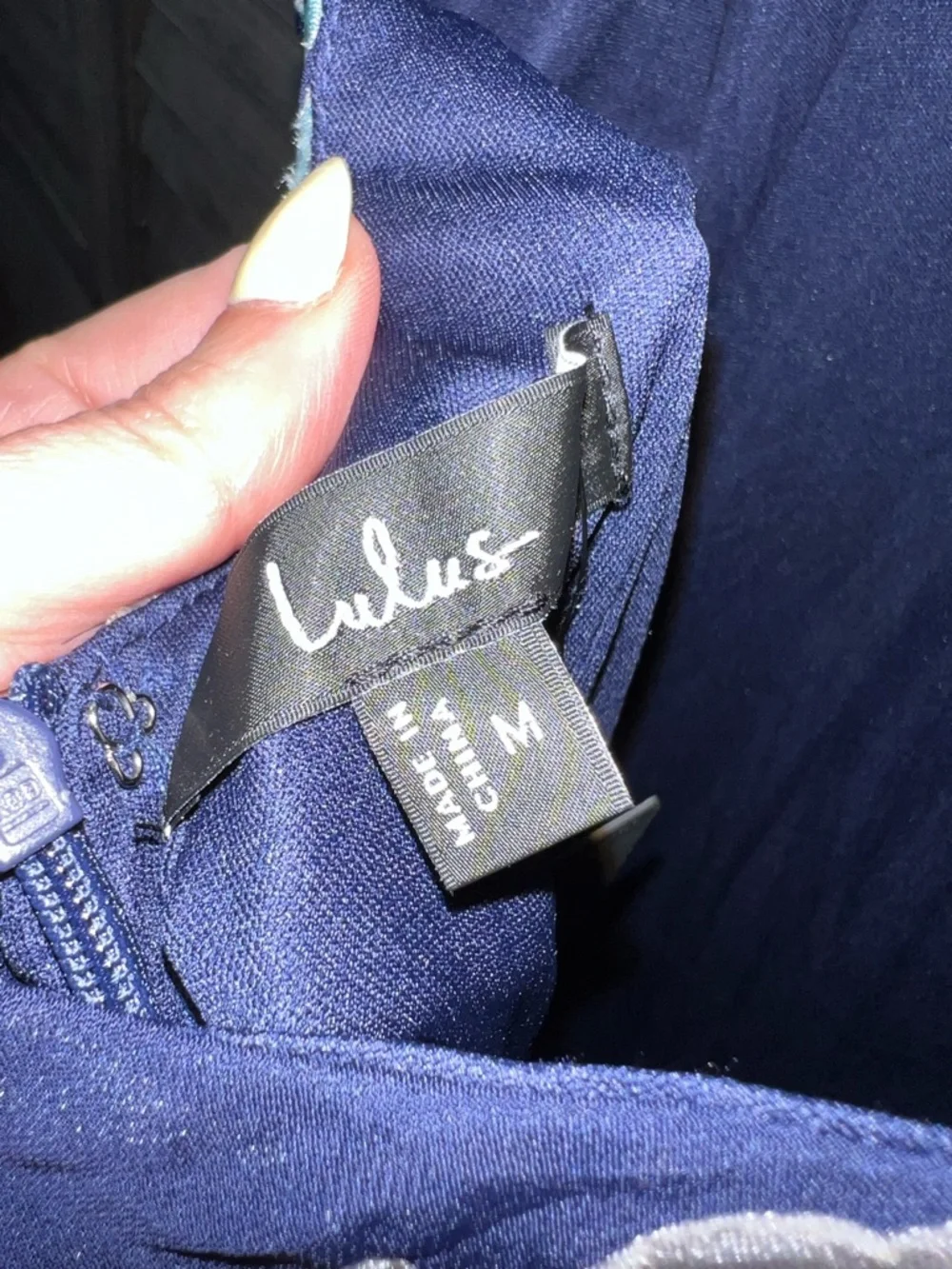 Lulu's Lizbeth Navy Floral Jacquard Backless Halter Midi Dress with Side Slit - Picture 7 of 15